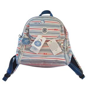 NEW Kipling X Sanrio Hello Kitty Striped Matta Backpack with Kitty Charm Retired